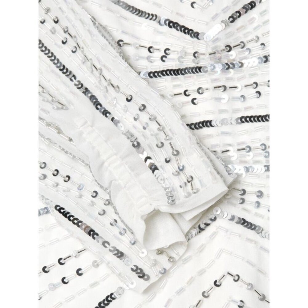 Parker Petra Sequin Mini Dress Ivory Womens Size 2 - Picture 4 of 11